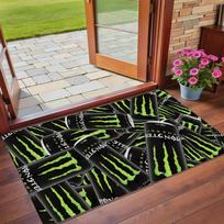 Monster Energy Print Crystal Velvet Plush Rug Anti?Slip Wear?Resistant Floor Carpet For Indoor Household Home Decoration 40cmx60cm