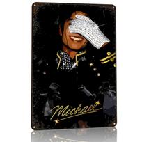 Michael Jackson Portrait With Dancers D Texture Metal Poster Customized Wall Art Tin Sign Gift for Mancave Decoration Home Room 20x30cm（7.8x11.8inch） brown