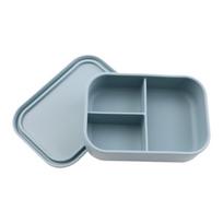 3 skyrelių silikoninė pietų dėžutė, maisto indelis mikrobangų krosnelei, buitinis maisto konteineris, mokyklai 1300ML mėlyna