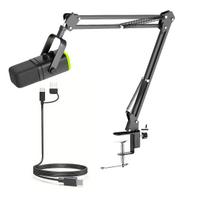 Triukšmą slopinantis RGB USB/XLR mikrofonas profesionaliam įrašymui ir tiesioginėms transliacijoms