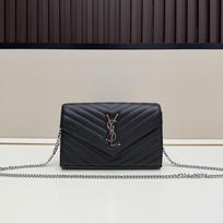 Nauja YSL Rankinė: Mini Dionysus ikrų karvės odos peties rankinė su grandinėle 22.5 x 14 x 4 CM black