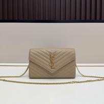 Nauja YSL Rankinė: Mini Dionysus ikrų karvės odos peties rankinė su grandinėle 22.5 x 14 x 4 CM beveik baltos spalvos