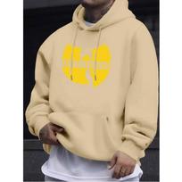 Hip Hop Annes 90 Wu Clan T-Tangs Hoodie Vyriški Moteriški Laisvalaikio Rudens Žiemos Vintage Gobtuvai Vilnos Ilgomis Rankovėmis Gobtuviniai Marškinėliai XL beige