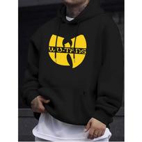 Hip Hop Annes 90 Wu Clan T-Tangs Hoodie Vyriški Moteriški Laisvalaikio Rudens Žiemos Vintage Gobtuvai Vilnos Ilgomis Rankovėmis Gobtuviniai Marškinėliai XL juoda
