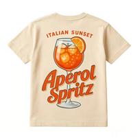 Aperol Spritz Italian Sunset T-and kids tshirt Men Women Retro Cocktail Print Casual Streetwear Summer Bar Lover Short Sleeve Tee Tops 150 beige