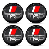 4 vnt. Automobilio rato centrinio dangtelio lipdukas 56 mm Emblema Lipdukas Rato lipdukas Toyota C-hr Prado Rav4 Yaris Hilux Prius Avensis Corolla Camry TRD-black black
