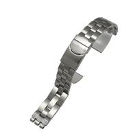 Solid Stainless Steel Concave Watch Strap for Swatch, Cross Style, Fits 17mm/20mm Men's & Women's Watches gray