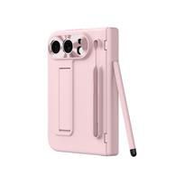 iPhone Ultra iPhone 18 Sulankstomas Laikiklis Telefono Dėklas Su S Pen Vyrio Apsauga Stiklinis Ekrano Apsauginė Plėvelė Atsparus Smūgiams Galinis Pilnas Dangtelis iPhone Ultra rožinė