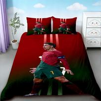 Cristiano Ronaldo Antklodės užvalkalas Futbolas CR7 Patalynės komplektas Patogiam ir kvėpuojančiam Miegamajam Ventiliatoriaus dovanos Karalienės Karaliaus 140*200cm/55x79in Single/Twin 3pcs