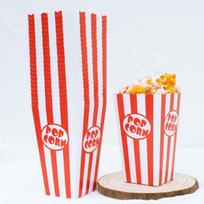 20Pcs Striped Popcorn Boxes Candy Box Packaging Box Party Birthday Movie Theater Shopping Mall red