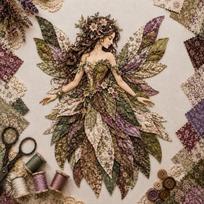 Pre Cut Fabric Patchwork Fairy Kit Handmade DIY Sewing Kit Cute Fairy Sewing Kit  Home Decor žalia