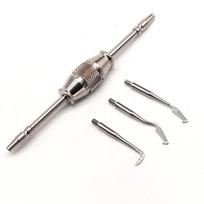 Dantų vainikėlių šalinimo įranga Odontologo chirurginis įrankis Odontologijos šalinimo instrumentas Dantų dantų vainikėlių šalinimo rinkinys. 1 piece D( with 3 tips） gray