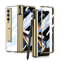 Nauja, skirta „Samsung Galaxy Z Fold 4 Hd“ / „Anti-Peep“ telefono dėklas sulankstomas4 permatomas stiklinis plėvelės dėklo dangtelis su paslėptu rašiklio laikikliu HD