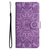 Apverčiamas dėklas Funda Samsung Galaxy A22 A32 A52s 5g A22s A12 A02s M12 M22 M32 A52 Dėklams Saulėgrąžos Odinė Piniginė Telefono Galinis Dangtelis Samsung A12 violetinė