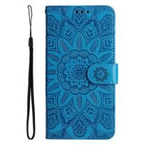 Apverčiamas dėklas Funda Samsung Galaxy A22 A32 A52s 5g A22s A12 A02s M12 M22 M32 A52 Dėklams Saulėgrąžos Odinė Piniginė Telefono Galinis Dangtelis Samsung M12 mėlyna
