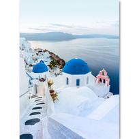 Graikija Santorini Egėjo jūra Paveikslas Jūros sala Sienų menas Drobės tapyba Plakato spausdinimas Svetainė Namų dekoravimas Fonas 40cm×50cm NoFrame gray