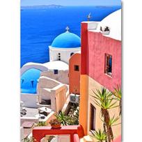 Graikija Santorini Egėjo jūra Paveikslas Jūros sala Sienų menas Drobės tapyba Plakato spausdinimas Svetainė Namų dekoravimas Fonas 60cm×100cm NoFrame