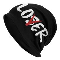 Pop Art Lover Loser Skullies Beanies Caps Fashion Winter Warm Unisex Women Knit Hat Adult Unisex Bonnet Hats Beanies Hat white