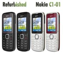 Atnaujintas Nokia originalus Nokia C1-01 GMS 2G atrakintas mobilusis telefonas No charger pilka spalva