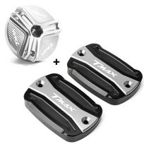 Motociklo stabdžių skysčio bakelio alyvos bakelio dangtelis kuro siurblio dangtelis YAMAHA T-Max 500 TMAX 500 TMAX 530 SX DX 560 TECH Max TMAX 3 pieces Silver