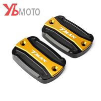 Motociklo stabdžių skysčio bakelio alyvos bakelio dangtelis kuro siurblio dangtelis YAMAHA T-Max 500 TMAX 500 TMAX 530 SX DX 560 TECH Max TMAX 2pcs Brake Caps-Gold black