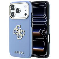 Dėklas Guess Smooth & Big Strass Logo, skirtas iPhone 18 Pro Max / 17 Pro Max, mėlynas