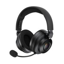 Acefast H15 belaidės „Bluetooth“ / 2.4 GHz / AUX žaidimų ausinės su mikrofonu ir RGB apšvietimu – juodos