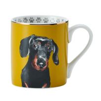 Puodelis Mikasa Daschund, juoda sp./geltona sp., 0.28 l