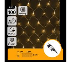 Aigostar - LED lauko kalėdinė girlianda 100xLED/8 funkcijų 4,5x1,5m IP44 šiltai balta