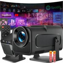 Projektorius Mini LED projektorius Heelly NETFLIX MAX AMAZON, 390 ANSI, Full HD, Android TV, WiFi, Bluetooth, 180° pasukamas