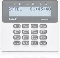 Signalizacijos valdymo klaviatūra „Satel PRF-LCD“, LCD ekranas, „Perfecta“ sistemoms, balta (lenkų kalba)