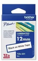 Label Printer Tape Brother MK231 12mm x 8m Black on White