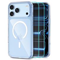 Skaidrus dėklas su dviem stikliukais Tech-Protect Flexair Hybrid Magsafe + Glass 2-pack telefonui Apple Iphone 17 PRO MAX / 18 PRO MAX
