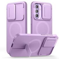 Tvirtas dėklas su kameros apsauga "Tech-Protect Kevlar Aura MagSafe" telefonui Samsung Galaxy A57 VIOLET