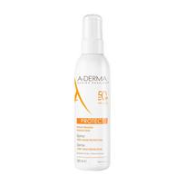 A-Derma Protect apsauga nuo saulės nuo aukštos kokybės UV spindulių purškiamas apsauginis kremas nuo saulės SPF 50+, 200 ml