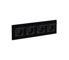 Legrand- Keturių lizdų lauko rozetė 250V/16A IP44 NILOE STEP juoda