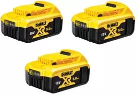 3 baterijų rinkinys 18V Li-Ion 5,0Ah DEWALT [DCB184P3-XJ]