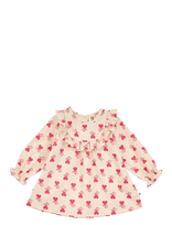 Müsli - Love Letter L/S Dress Baby - Suknelė kūdikiui ilgomis rankovėmis - Kreminė spalva