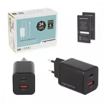 Įkroviklis Movano GaN 45W USB-C PD + USB-A (juodas)