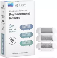 Essy keičiamų ritinėlių rinkinys elektrinei pėdų dildei, 3 vnt., baltas