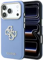 Dėklas Guess Smooth & Big Strass Logo, skirtas iPhone 18 Pro Max / 17 Pro Max, mėlynas
