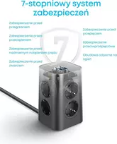 Anker maitinimo ilgintuvas su 8 lizdais ir 4 USB jungtimis, 20 W USB-C, A9185