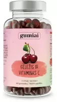 Gumiai Maisto papildas Geležis su vitaminu C, 60 guminukų