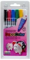 Markeriai įvairių paviršių dekoravimui Marvy Decocolor Fine #200-6 A Primary, 6 vnt.