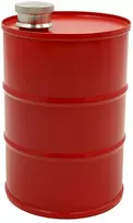 Raudona statinės formos metalinė gertuvė, 600 ml