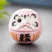 Keraminė Daruma statulėlė Daruma vėžlys amatai japoniško stiliaus sėkmės ornamentas kraštovaizdis namų dekoro aksesuarai dovanos rožinė