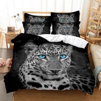 3D Gyvūno Antklodės Užvalkalas Juodas Leopardinis Katė Skaitmeninė Spauda Lovos Patalynė Madingas Dizainas Tema Miegamojo Dekoro Moterims Vyrams Vaikams 70x133cm 2pcs black