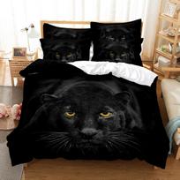 3D Gyvūno Antklodės Užvalkalas Juodas Leopardinis Katė Skaitmeninė Spauda Lovos Patalynė Madingas Dizainas Tema Miegamojo Dekoro Moterims Vyrams Vaikams 70x133cm 2pcs