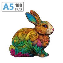 Colorful Elephant Rabbit Butterfly Wooden Puzzle Personalized 3D Puzzle Adult Children's Gift Shape Board Set Toy DIY Game