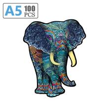 Colorful Elephant Rabbit Butterfly Wooden Puzzle Personalized 3D Puzzle Adult Children's Gift Shape Board Set Toy DIY Game black